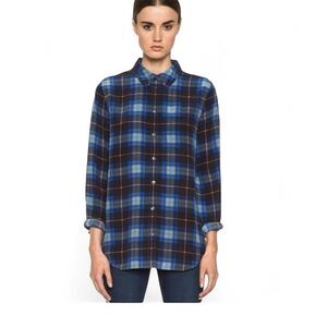 Equipment Femme plaid silk blouse XS